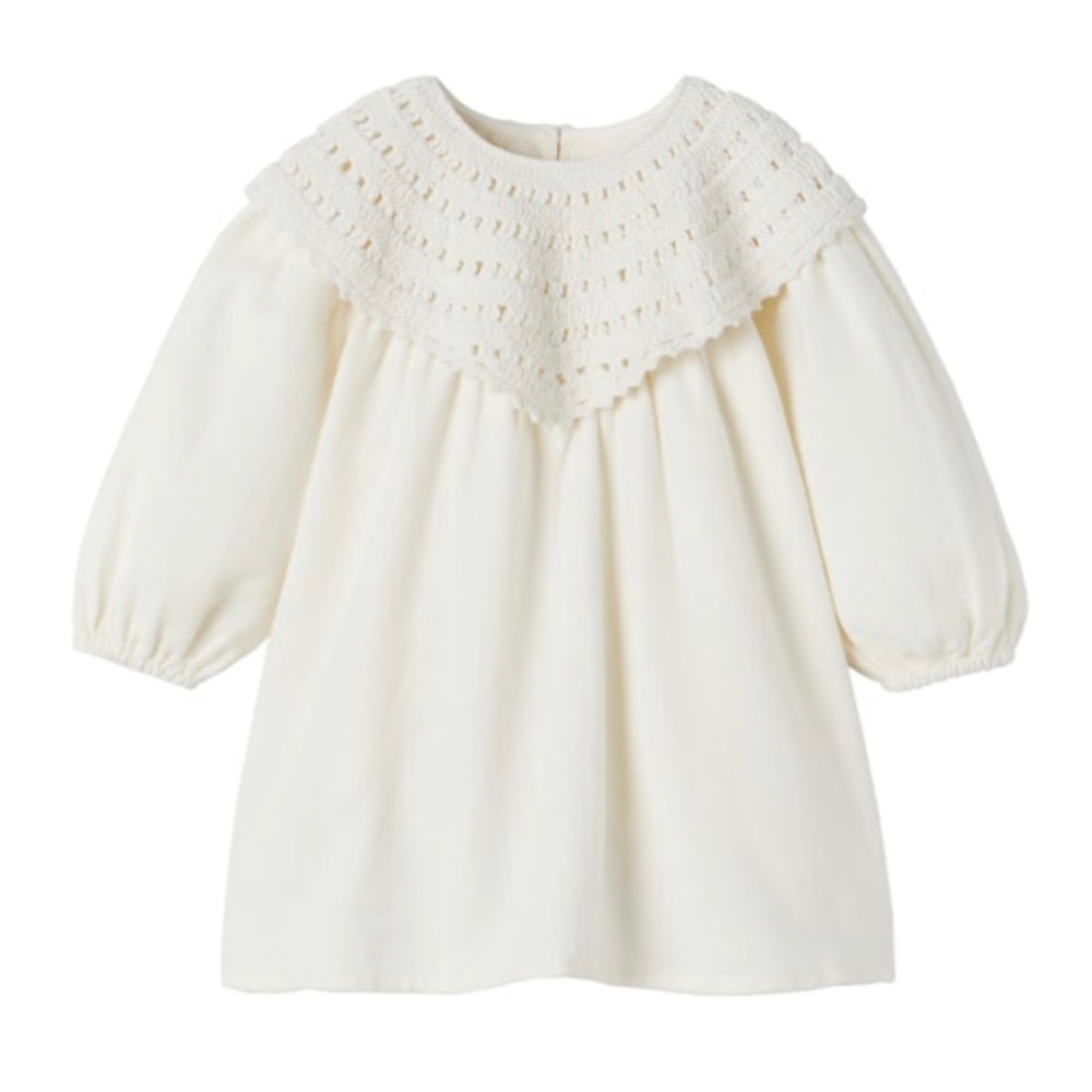 Zara toddler girl linen blend crochet dress